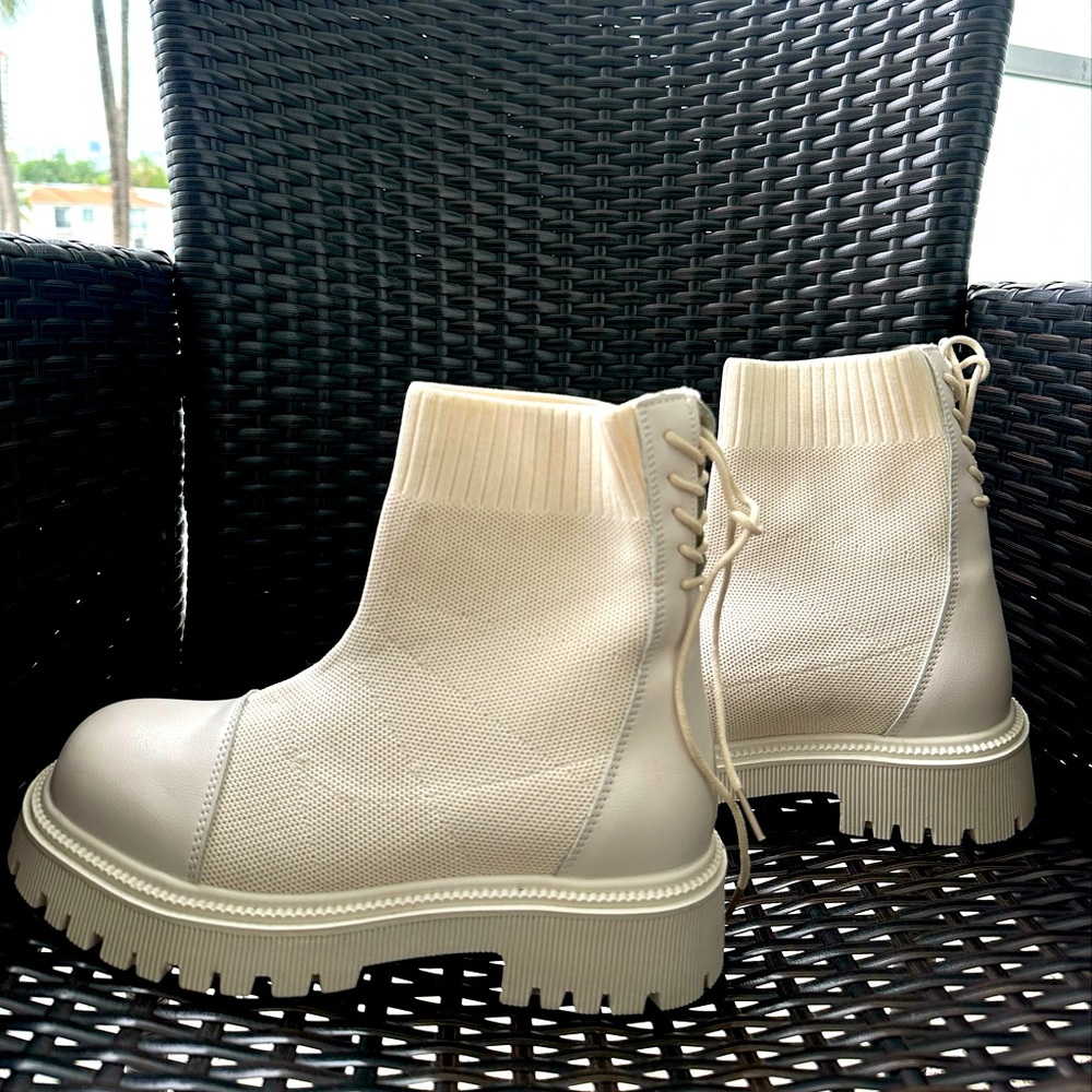 Beige Ankle Boots